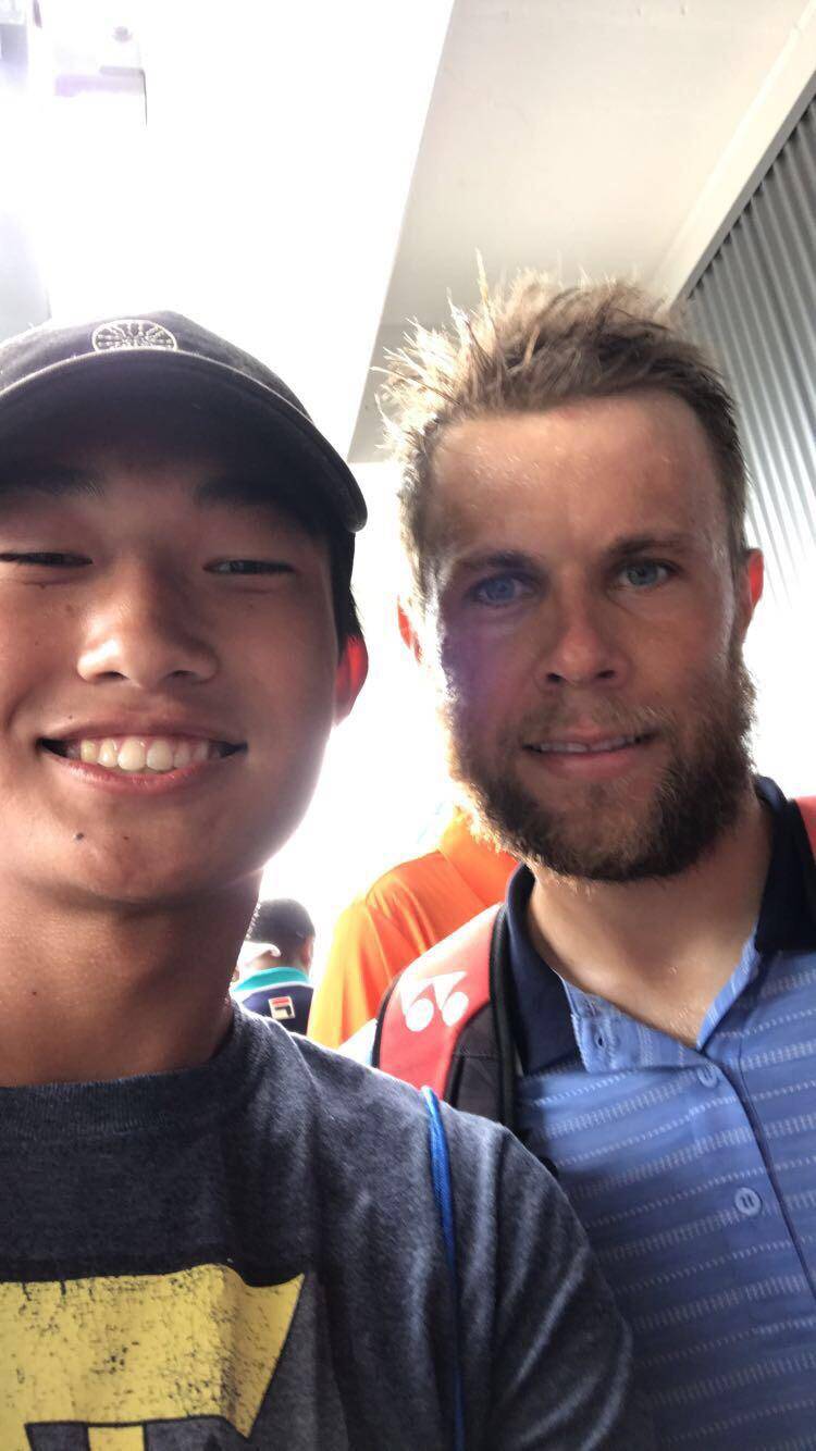 Our boy Radu after saving 5 set points and clutching out the W against Cilic 🤙