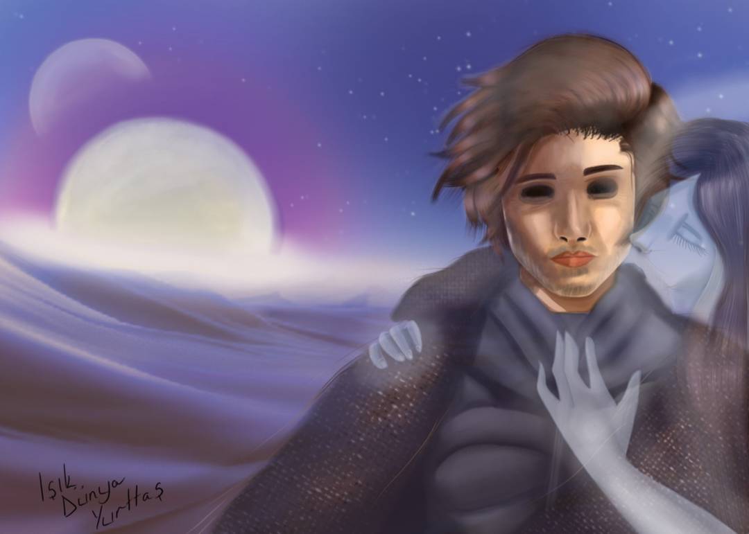 "Paul Muad'Dib Walks into the Desert" art by Işık Dünya Yurttaş