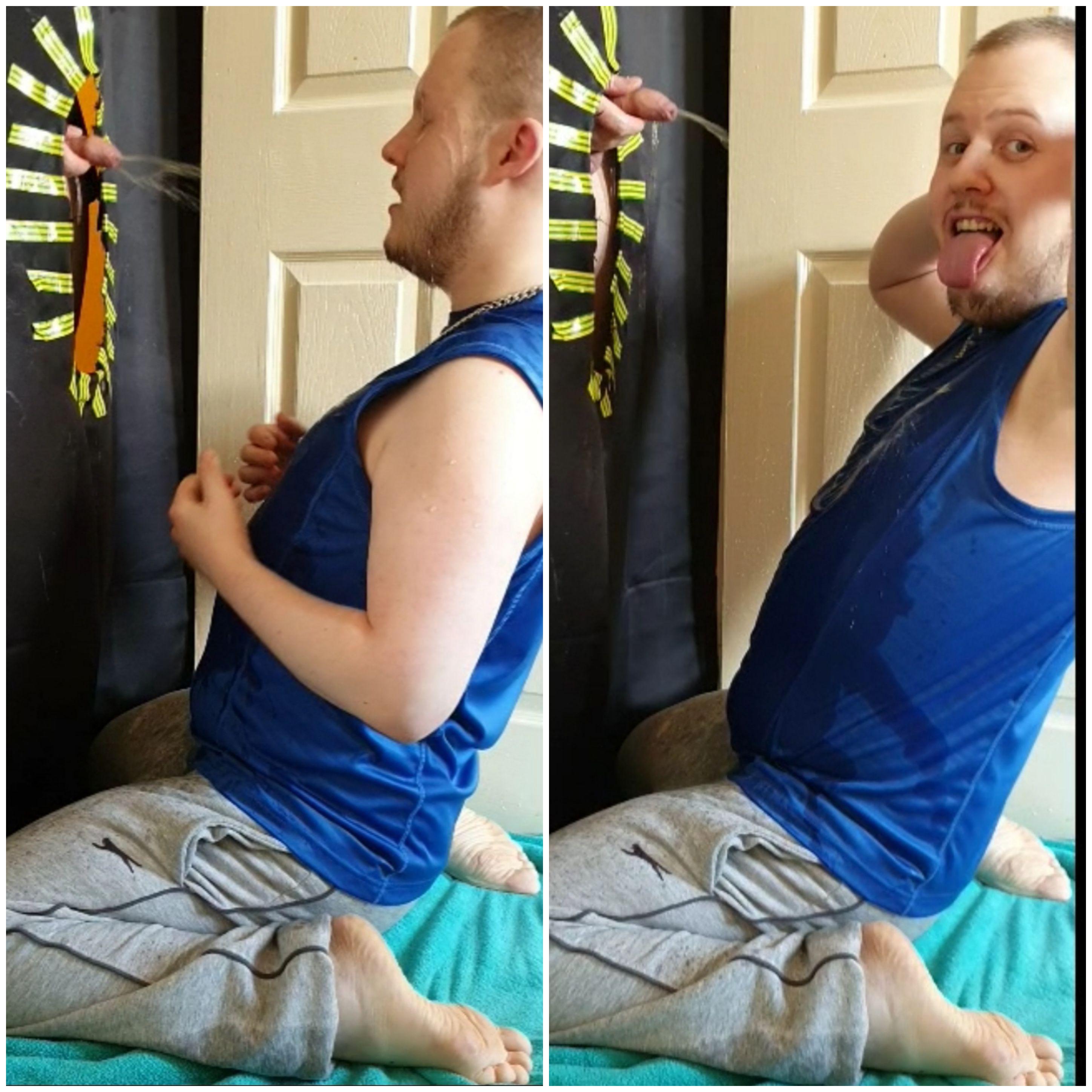 piggy getting a shower at gloryhole! | Scrolller