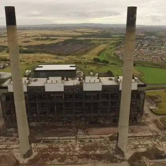 Power station getting demolished