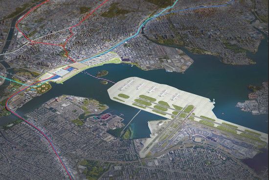 Proposal for using the formers Rikers' Island Prison to expand Laguardia Airport