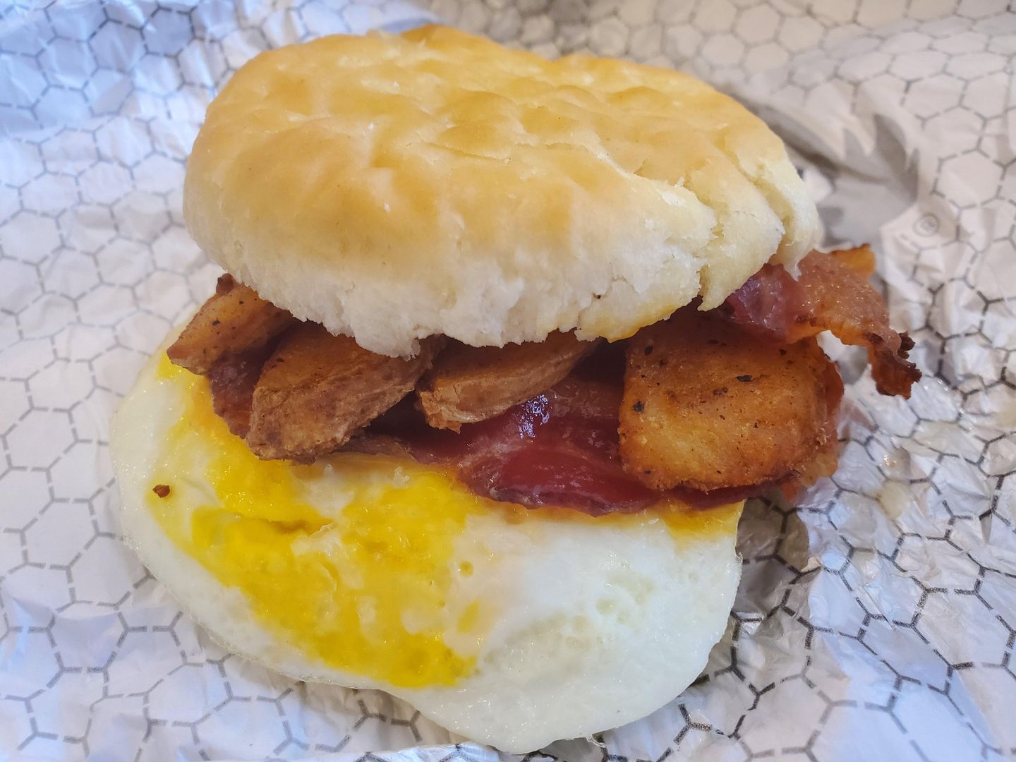 Protip: $2 off breakfast combo coupon, then stack your wedges inside the sandwich