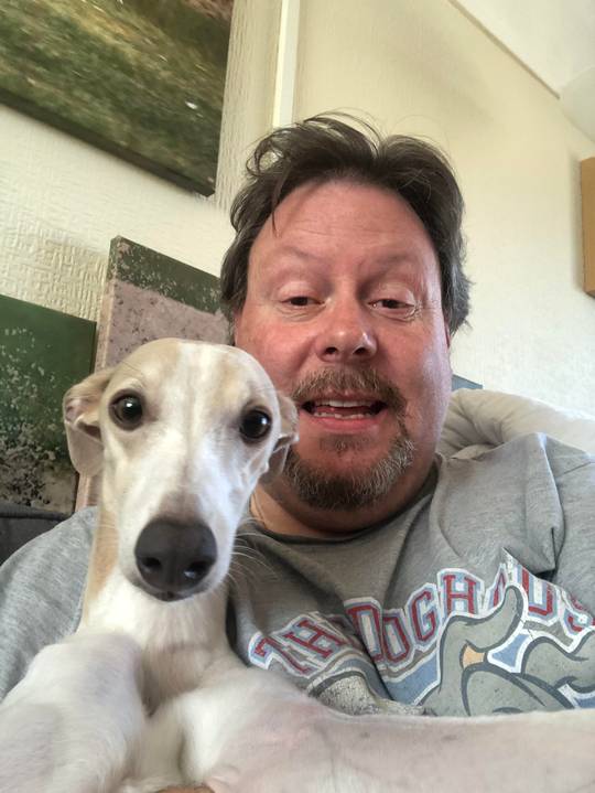 Quick selfie with Phoebe who is 3 today