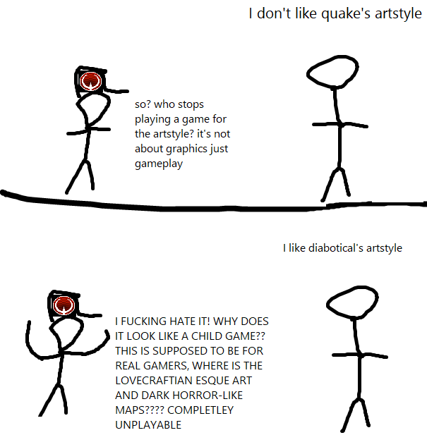 r/arenafps in a nutshell, actually any quake sub in a nutshell