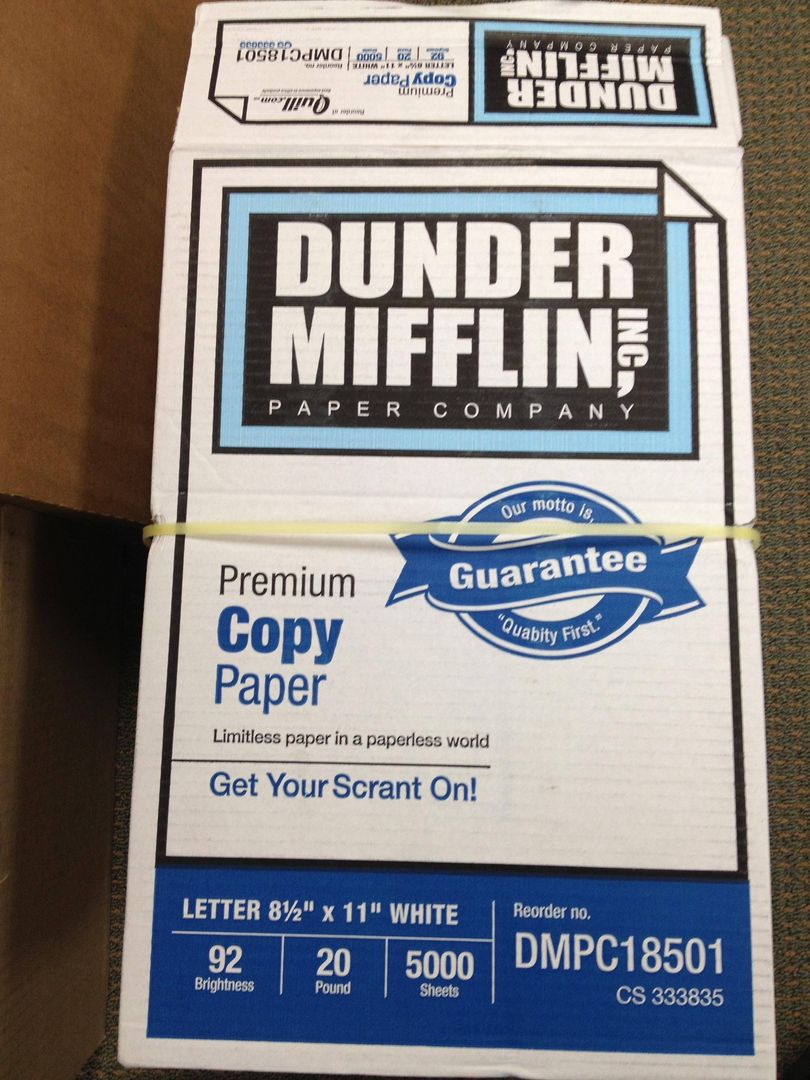 Received a shipment today at work. Paper from their actual company.