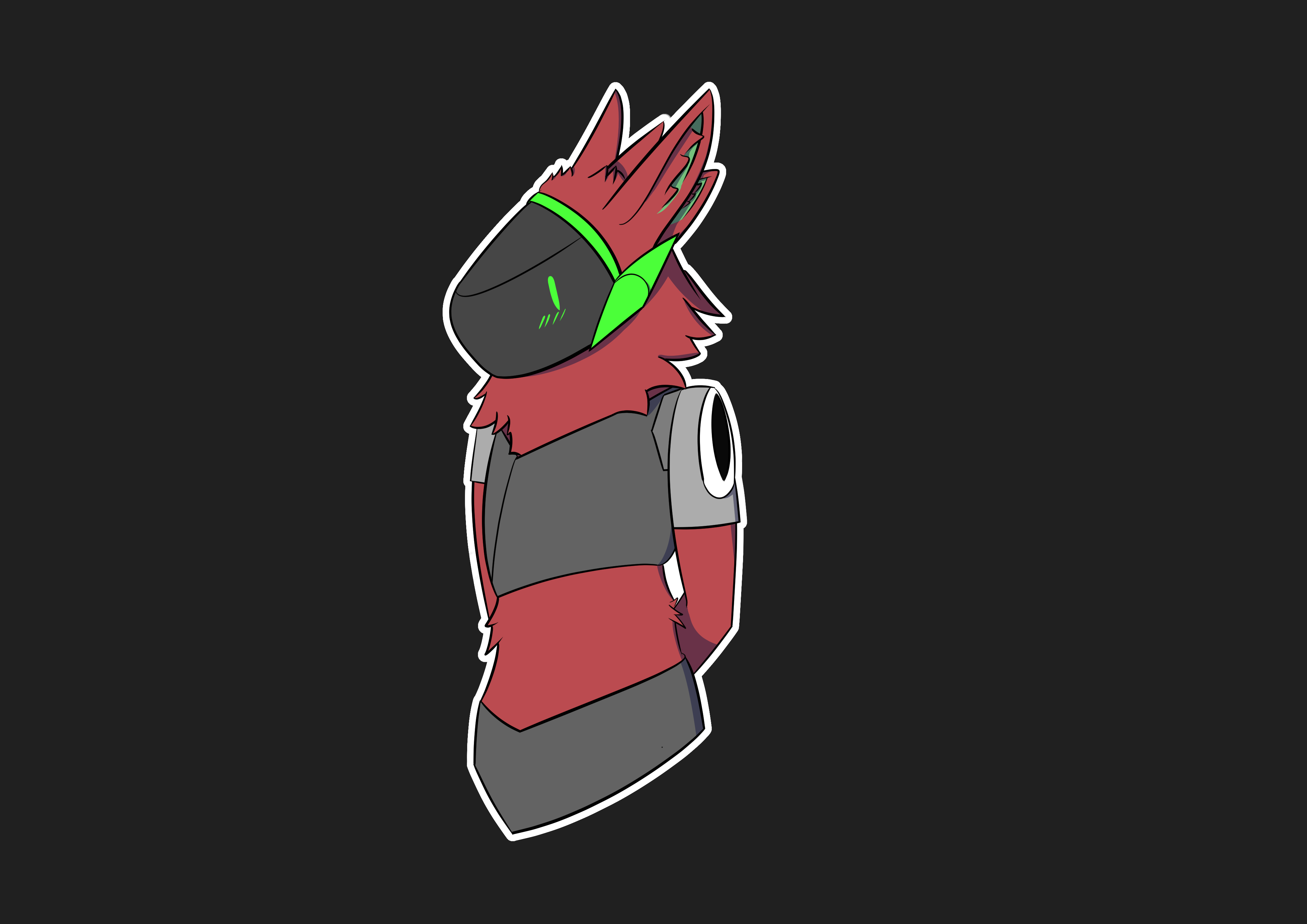 Red Protogen (art by me: @Cue_the_Kyu ) | Scrolller