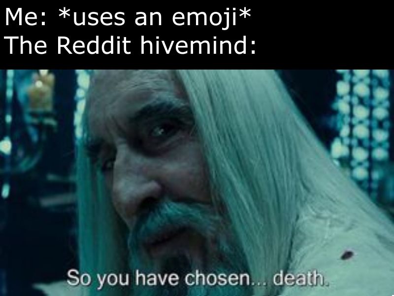 Reddit and emojis are the parallel lines that never meet