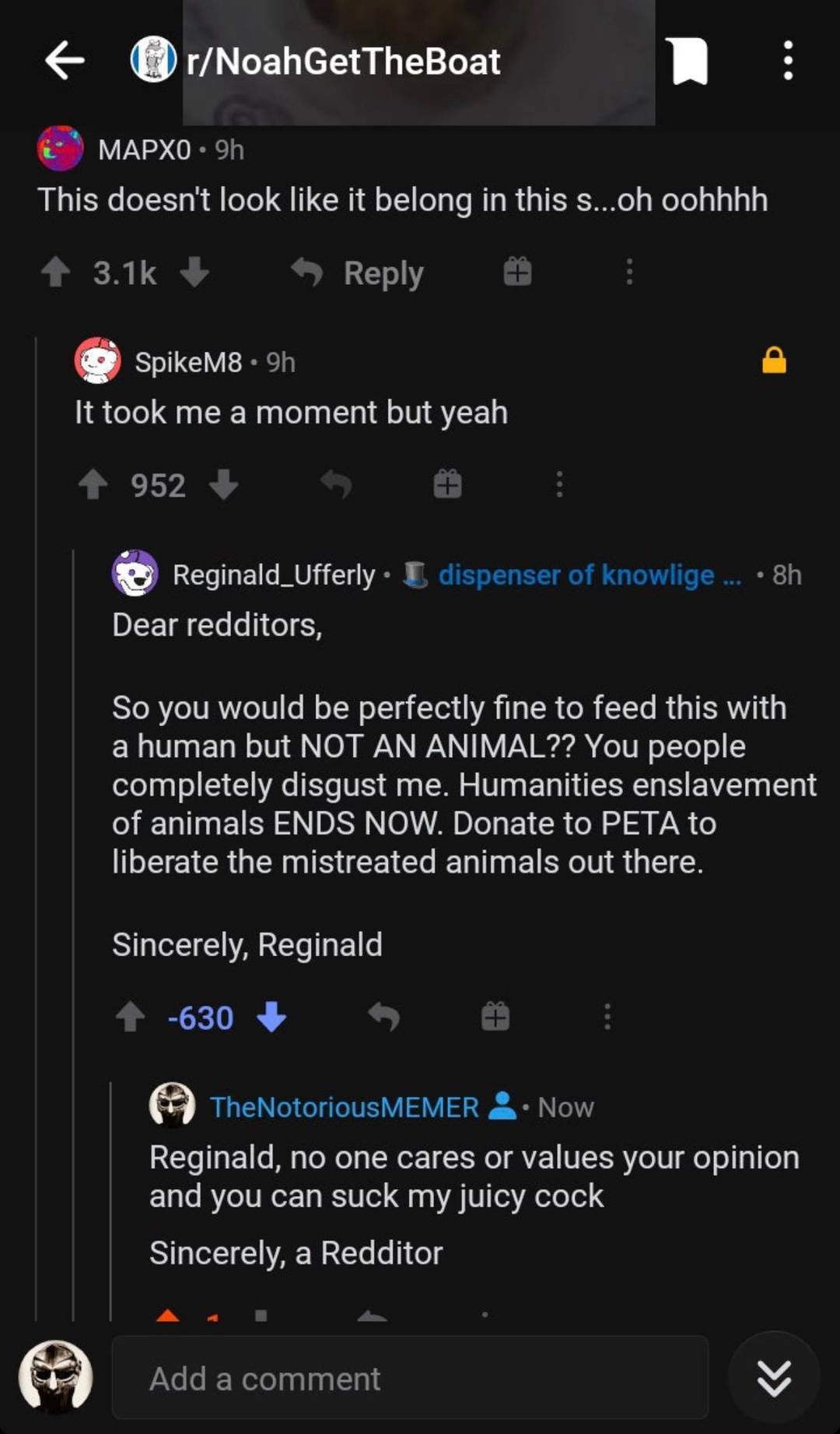 Reginald getting hate for protecting animal’s rights