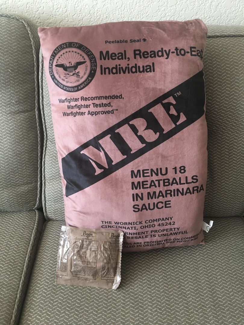 reporting back with the MRE pillow. MRE cornbread for reference.