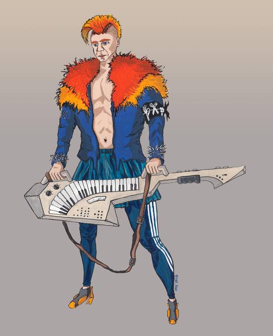 Retrofuturistic Cyberpunk - Rockerboy, Me, 2020