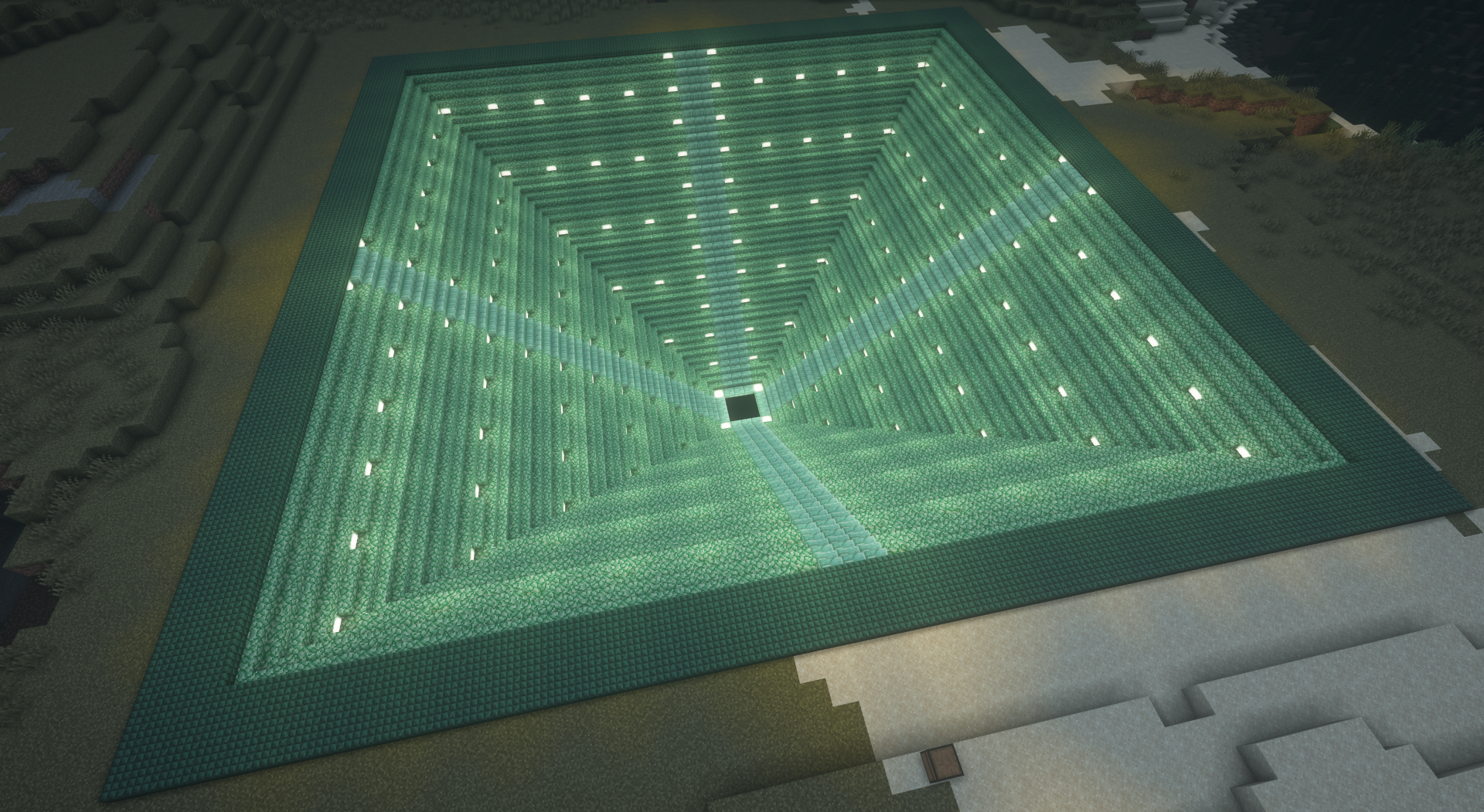 Reverse pyramid end portal I built on my server | Scrolller