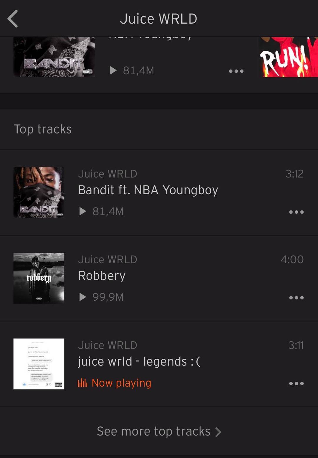 Robbery has reached 99,9M streams on SoundCloud 🖤