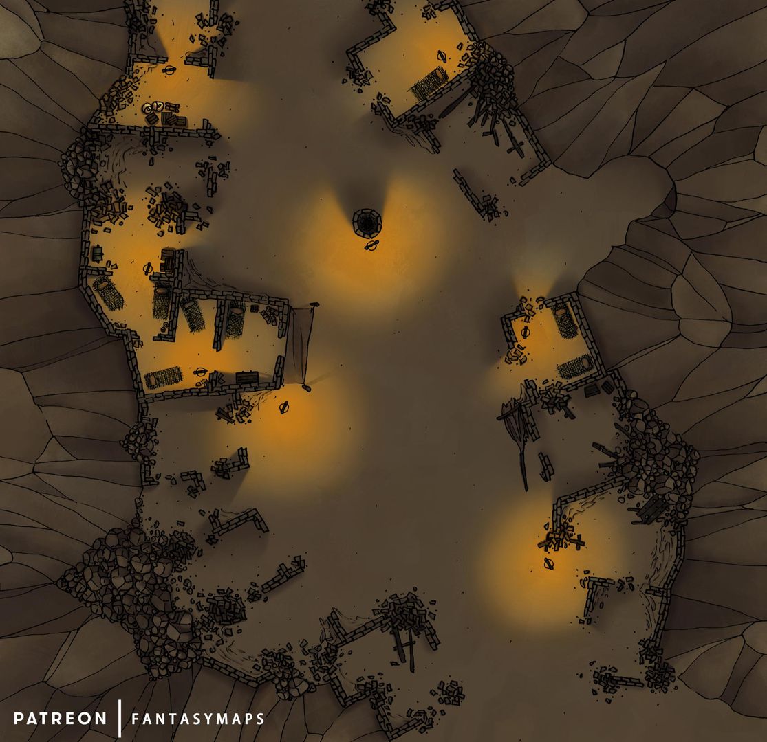 Ruins in a Cavern [Battlemap][Cave][32x31]