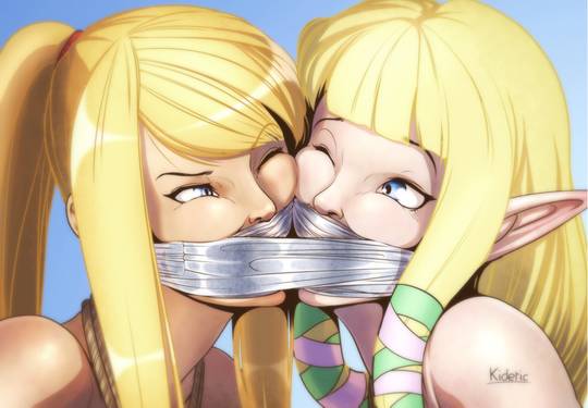 Samus Aran from Metroid in anime fan art, featuring her blonde ponytail, Zero Suit, and nude poses.