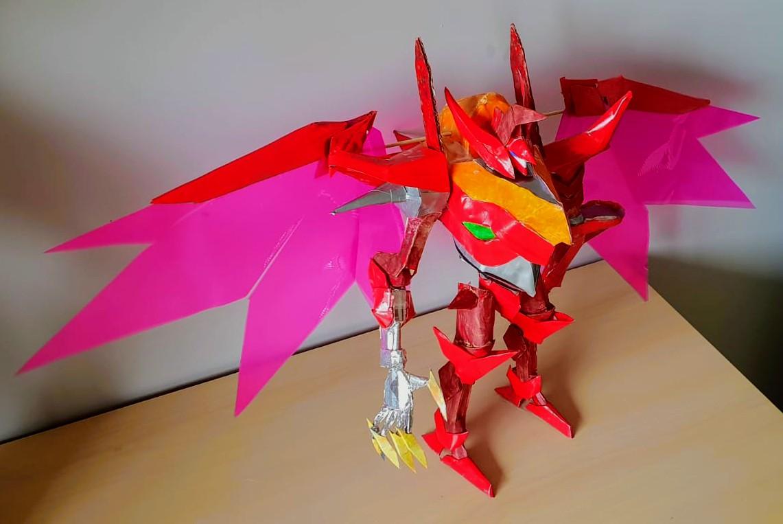 Scratch built paper and card model of the Guren S.E.I.T.E.N. from Code Geass. What do you think?
