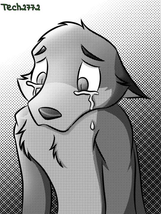 Screentone practice - Sad (@Tech2772)