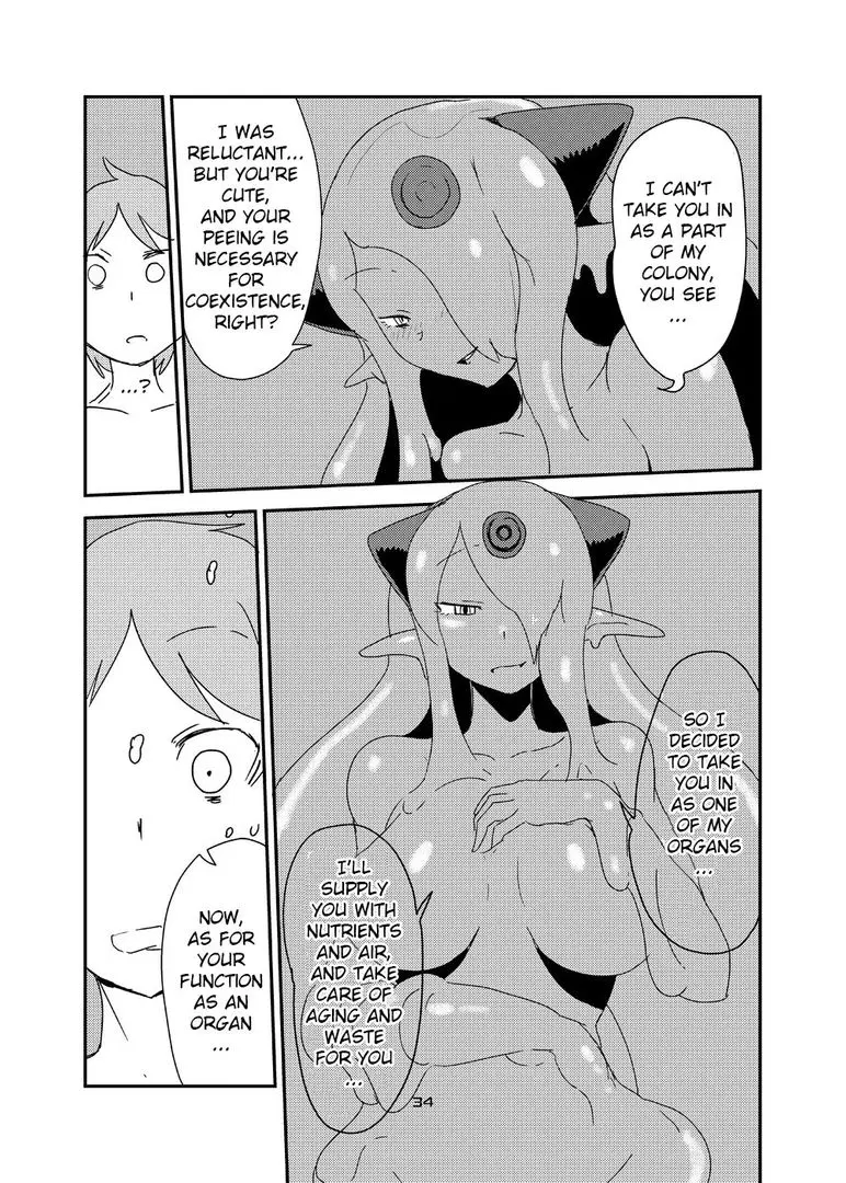 Alisphese VIII from Monster Girl Quest Beyond the End consuming a man in a vore manga sequence