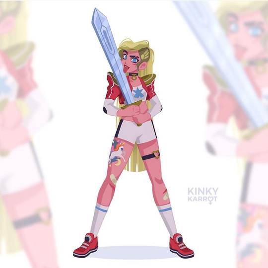 She-Ra by Marie Sann's Kinky Karrot female-friendly kink label (check out her other stuff there and under makemeblush)