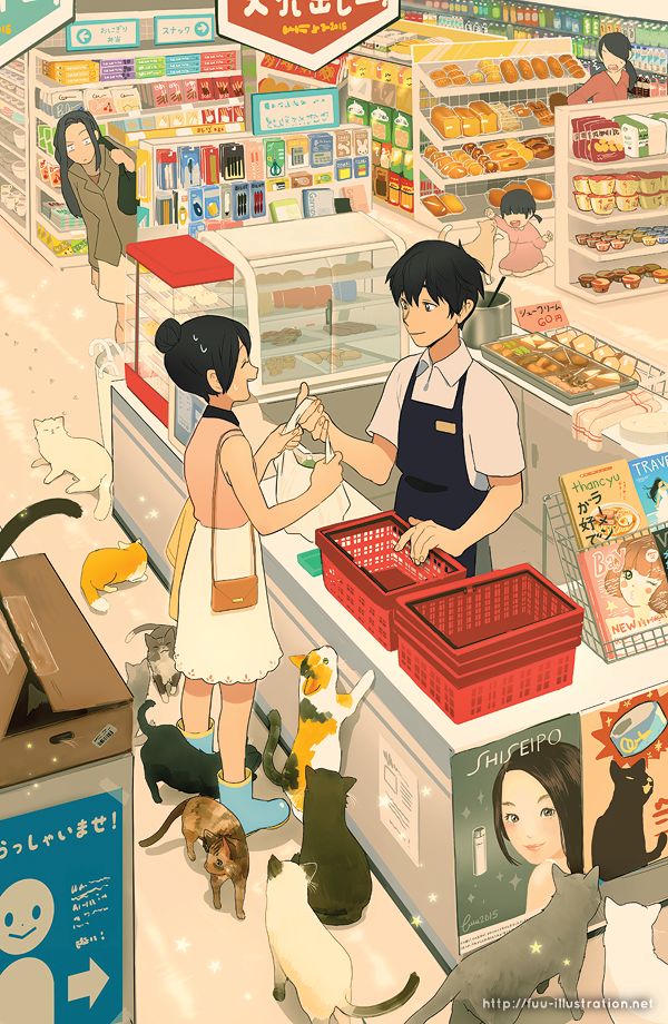 Shopping by sunflower.
