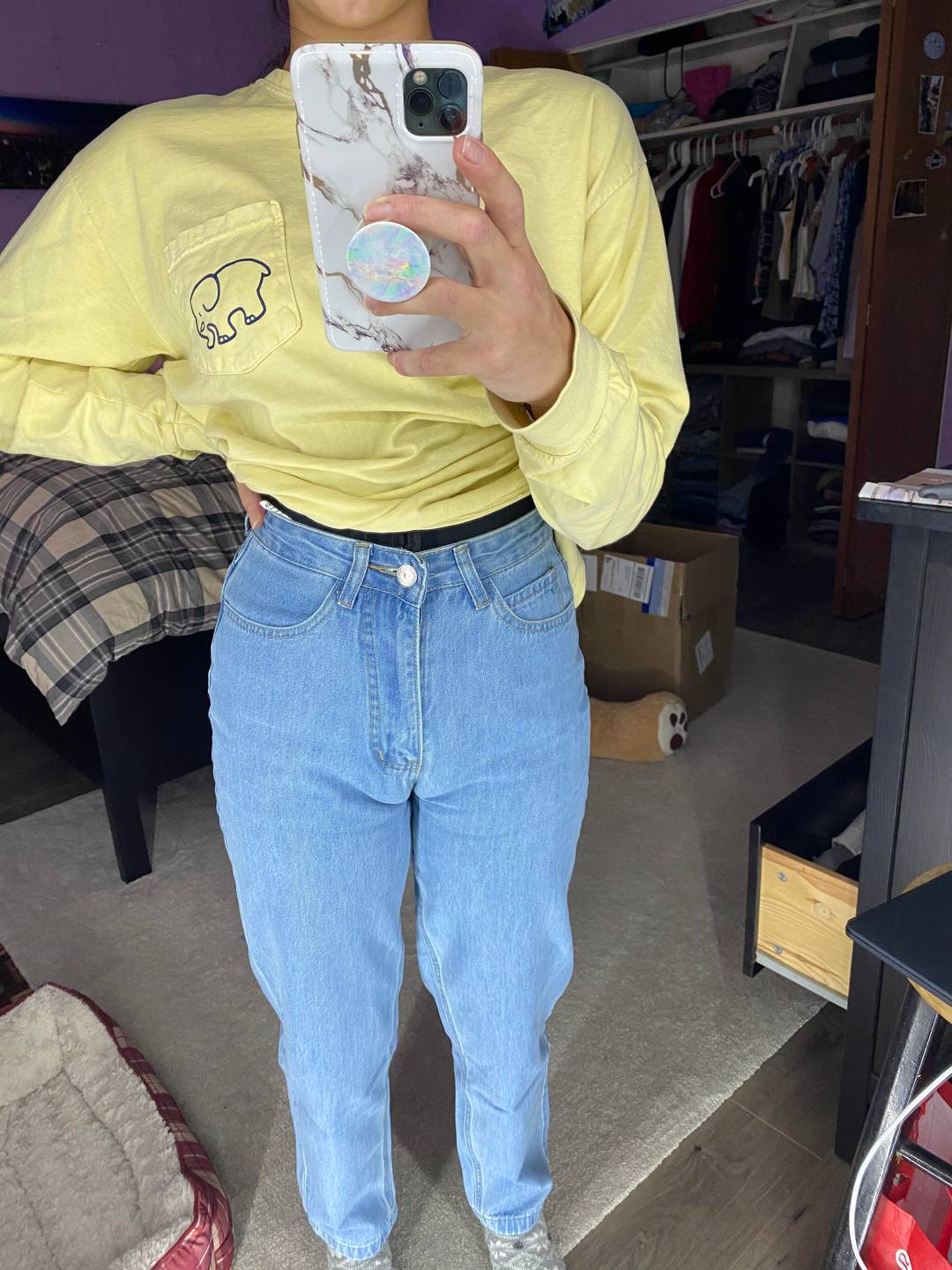 Camel toe in tight jeans