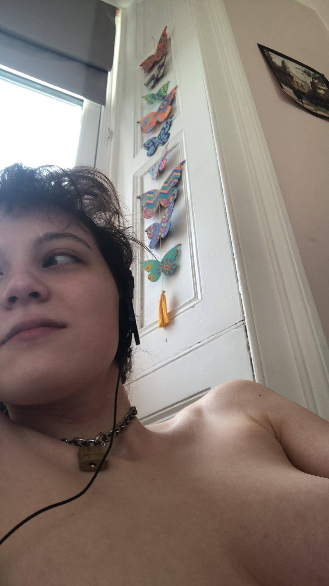 Showing off my (self) chopped hair sort of mullet fringe thing?!