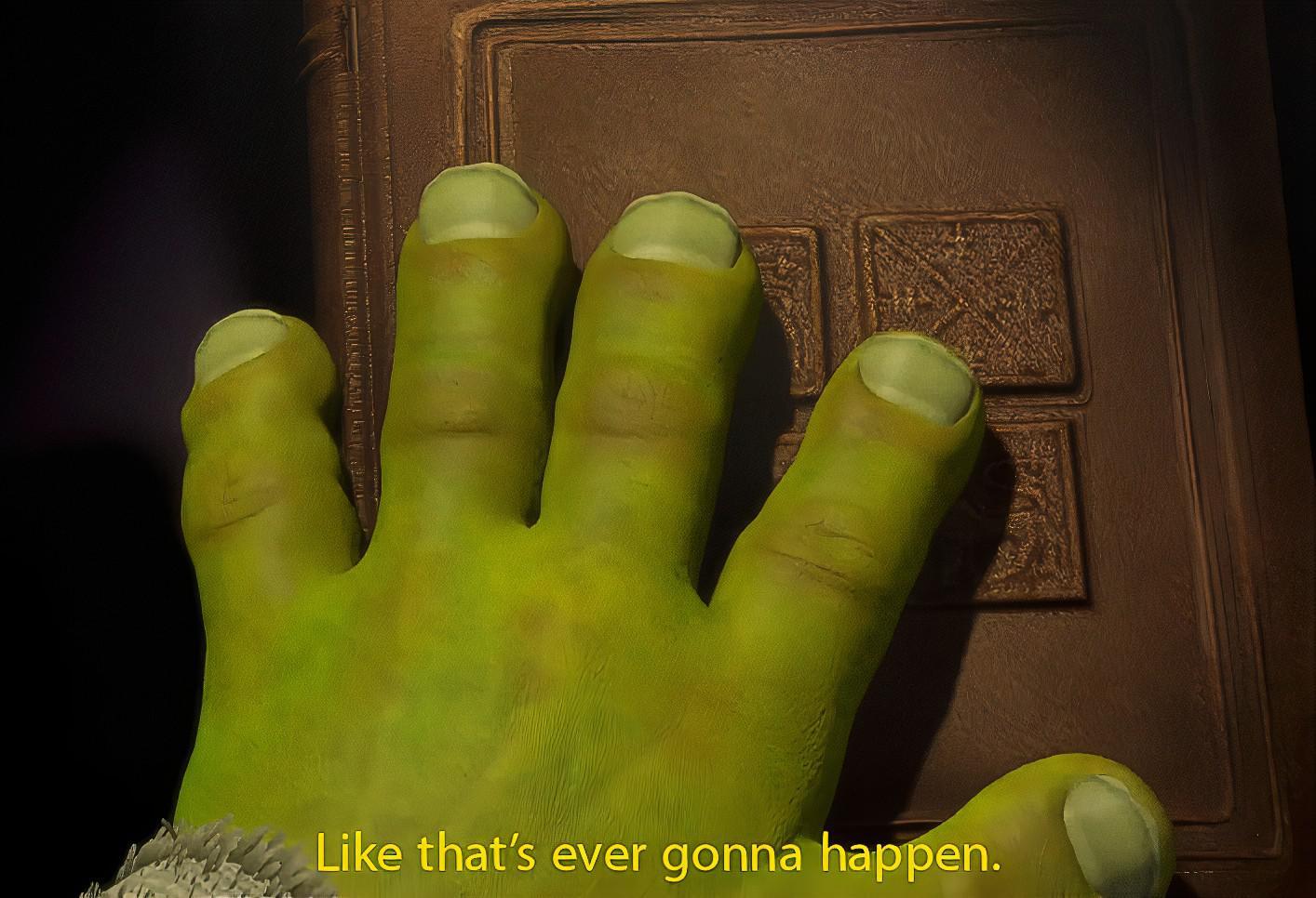 Shrek's Like that's ever gonna happen. From 1080p movie with color