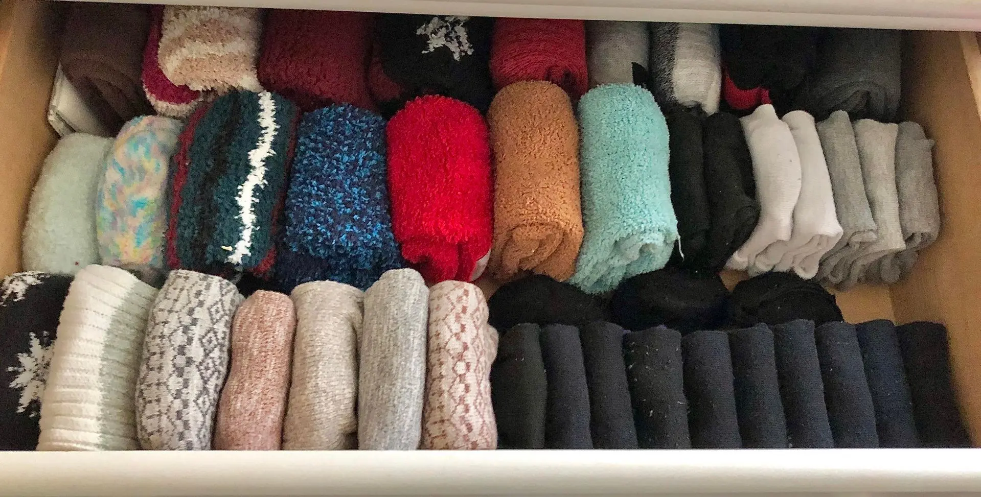 Sock drawers are my favorite to organize! All prepared for the Midwest ...