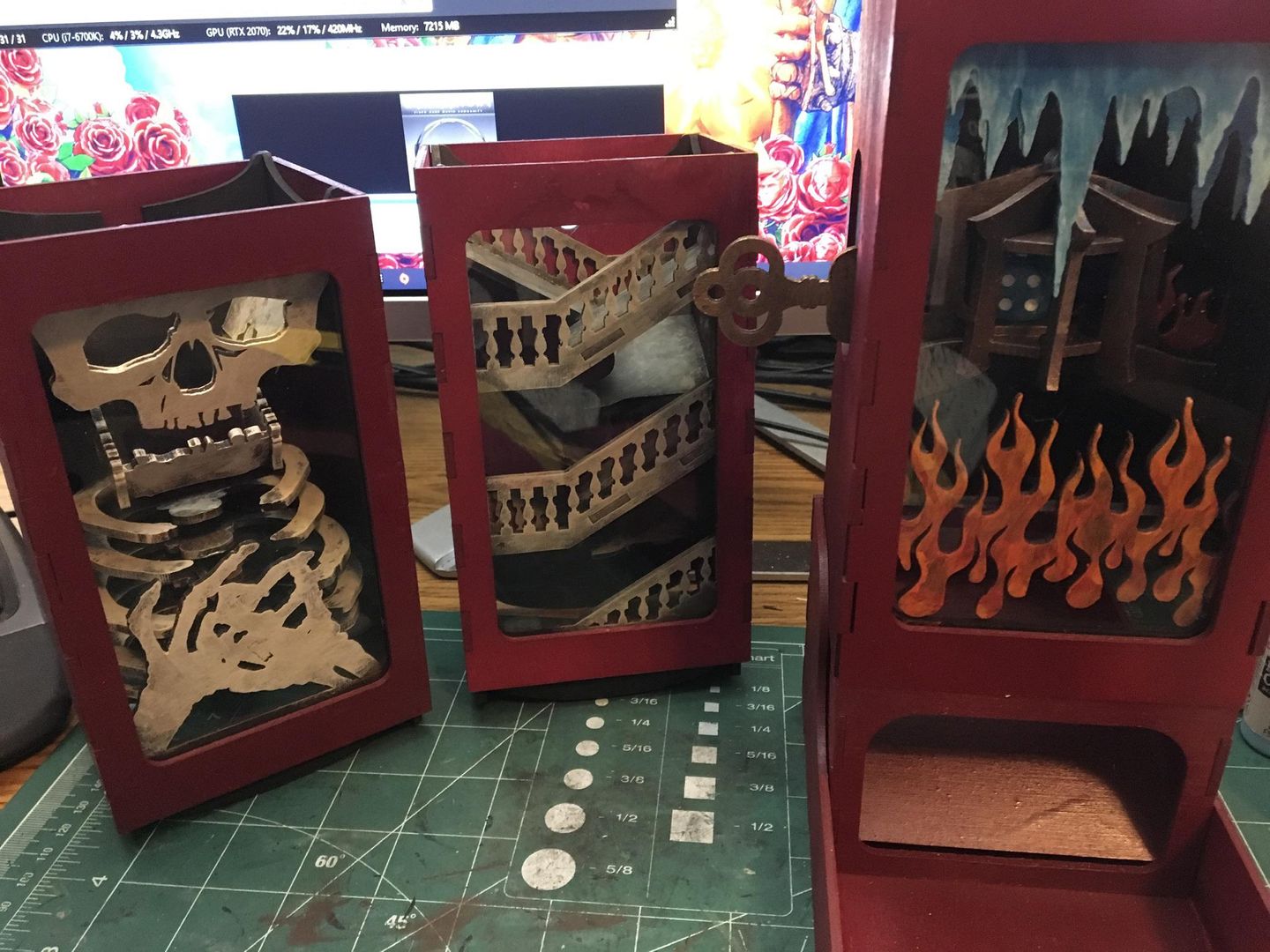 Some Broken Token Dice Towers.