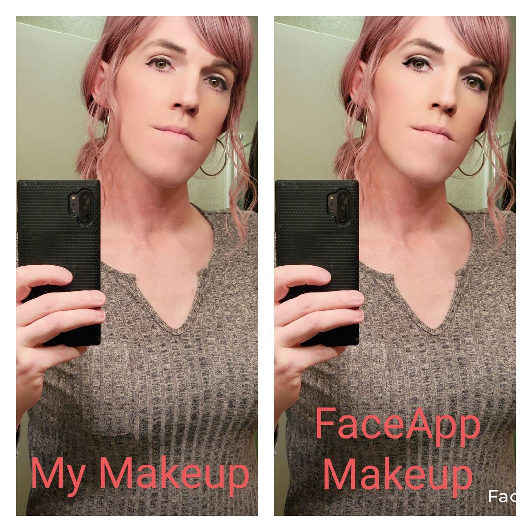 Some people don't like the use of FaceApp, which I can understand. Personally though, I've learned more about makeup from trying to recreate the in-app makeup, than I have from anywhere else... Getting close. 🥰🥰🎀♀️