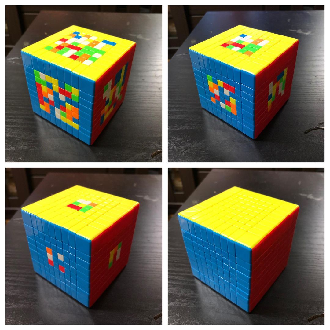 Sometimes I like to solve big cubes from the outside in.