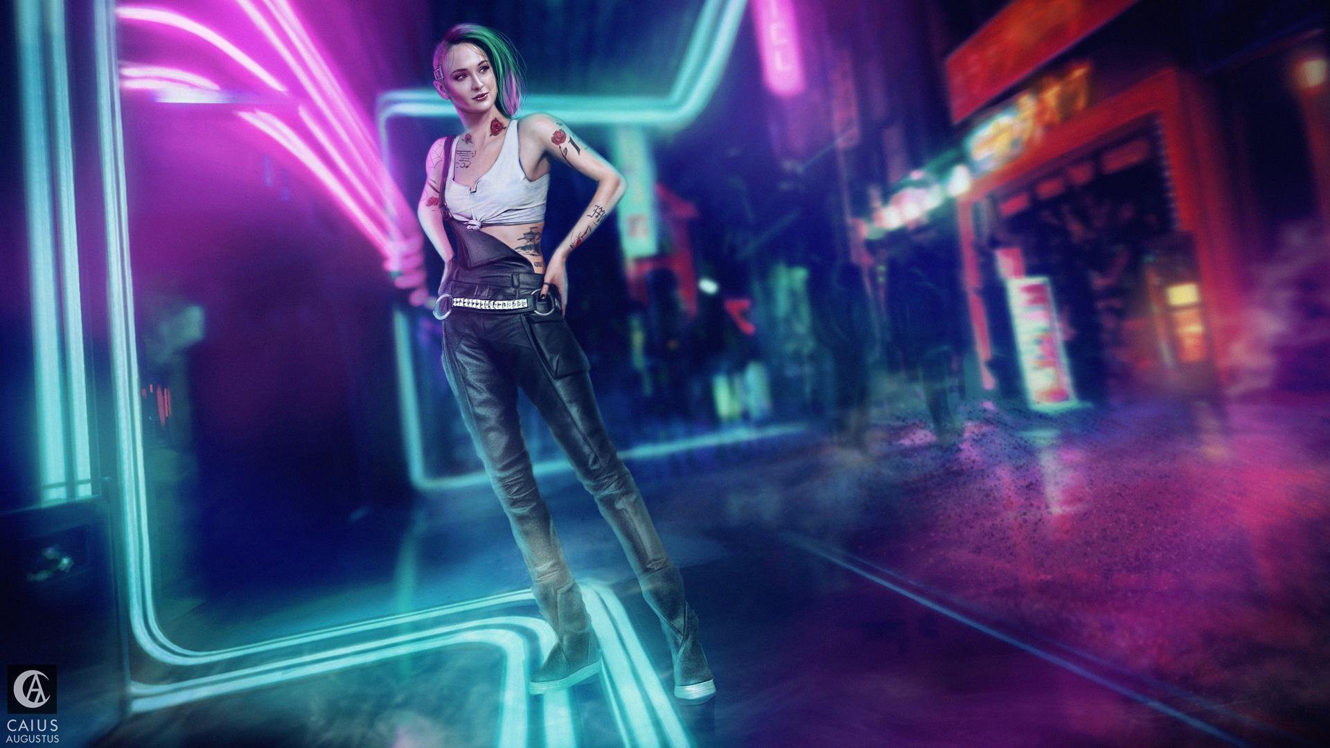 Sophie Turner as Judy - CyberPunk 2077 [1920x1080]