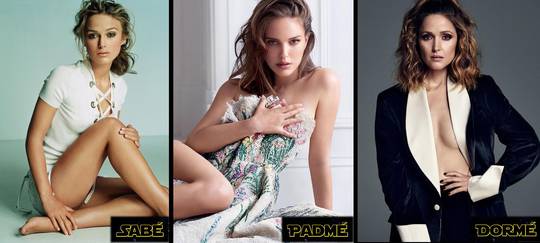 Star Wars Edition! Queen Amidala and her handmaidens - Keira Knightley, Natalie Portman, Rose Byrne