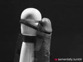 strapped to the vibrator