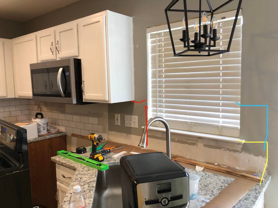 Subway tile backsplash, where should I stop? (Ignore the shotty drawing, choose a color)