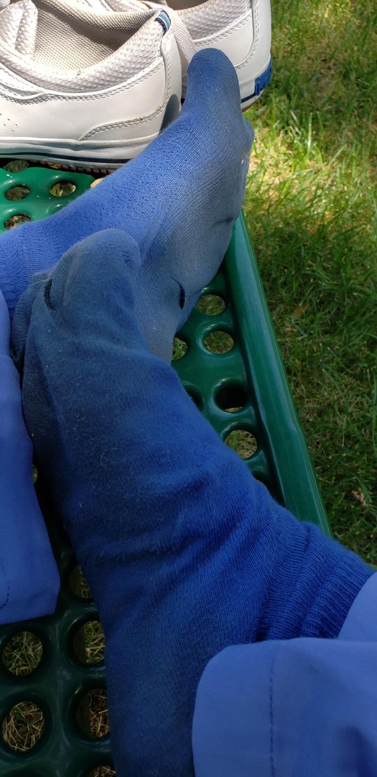 Taking my lunch break outside. Perfect time to kick off my shoes