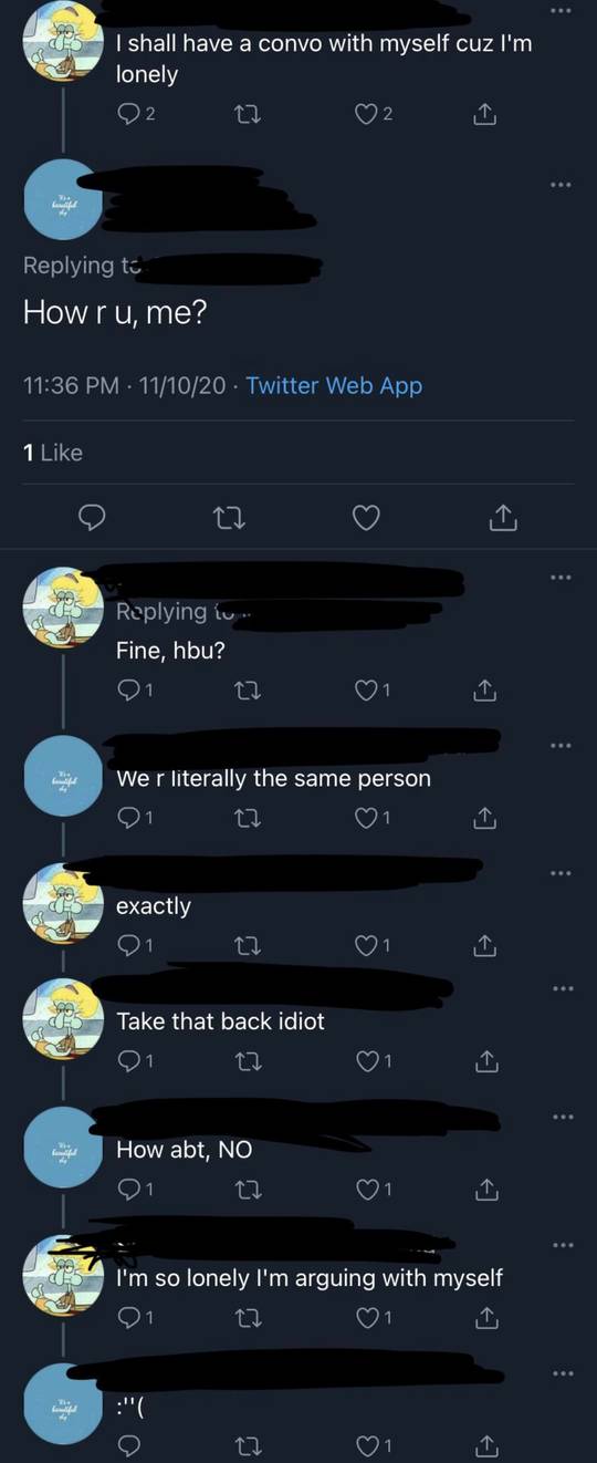 talking with herself