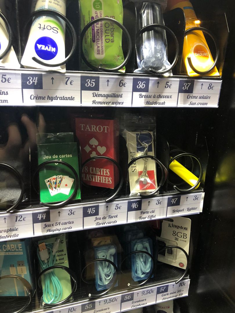 Tarot Cards in a vending machine in my hostel- Paris