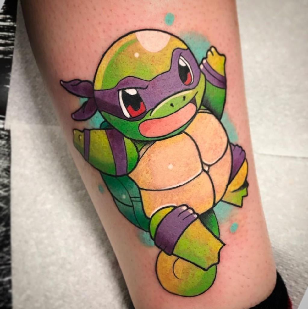 Teenage Mutant Ninja Squirtle by Chelsea at Grindhouse Tattoo Productions, Macclesfield, UK
