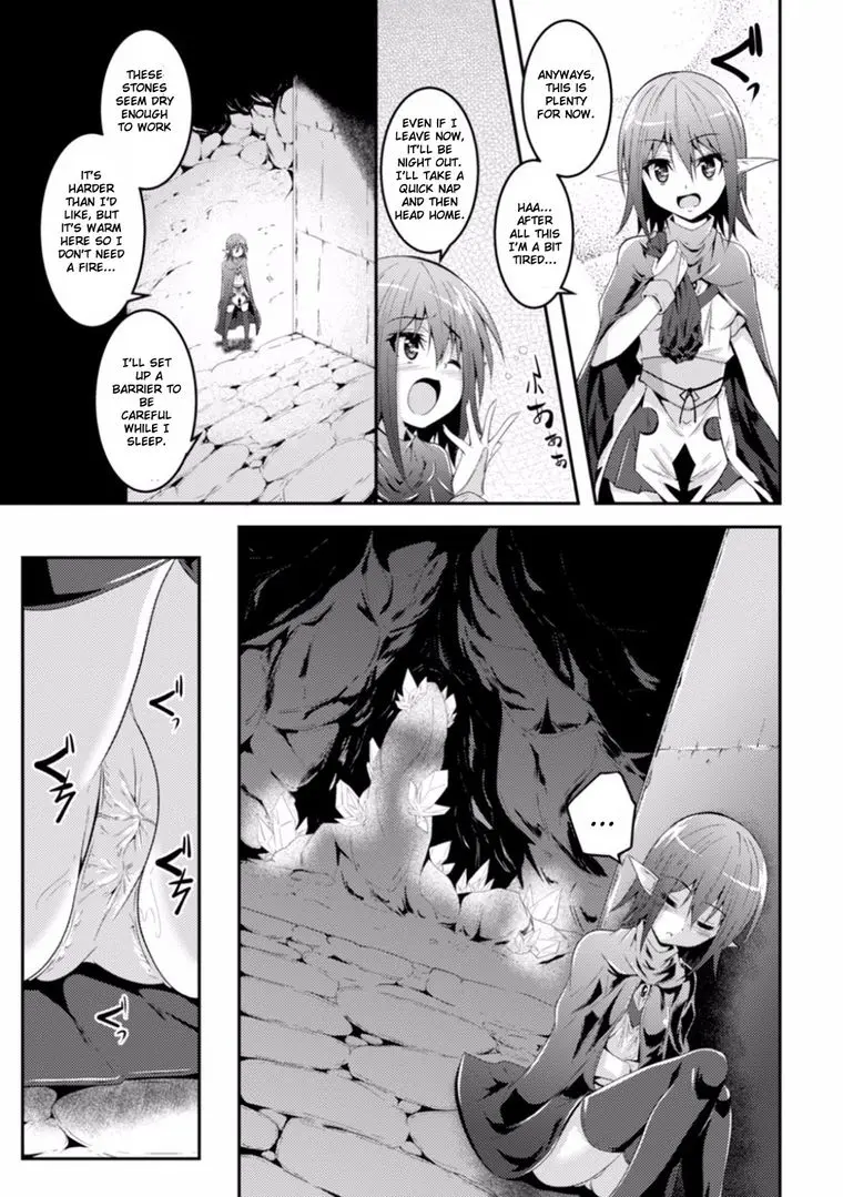 Sasha the Elf being dominated by parasitic tentacles in a fantasy dungeon by Fumihiro