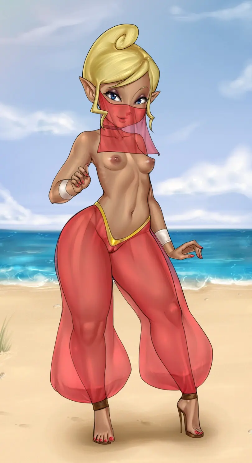 Tetra from The Legend of Zelda in various hentai and rule 34 fan art scenes featuring nudity and tentacles