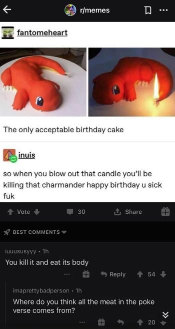 Thanks, I hate charmander cakes