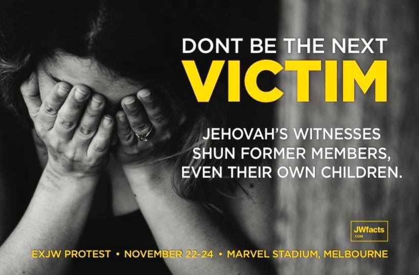 The BIGGEST former Jehovah’s Witness protest in Melbourne in 20 days. Are you coming? **Art credit Nathan Haugh**