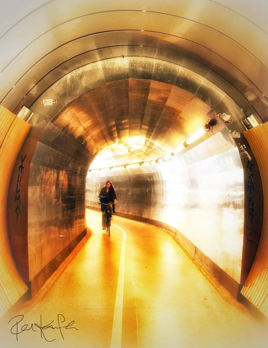 The Brunkeberg Tunnel in Norrmalm, Stockholm, is a 231-metre-long passageway for pedestrians through the esker Brunkebergsåsen. The tunnel was inaugurated in 1886 by King Oscar II.[OC]
