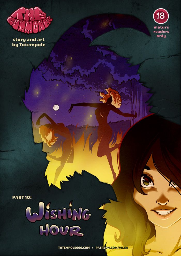 Totempole comic featuring a busty blonde witch, a muscular knight, and green demons in a fantasy setting.