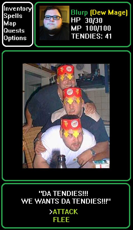 The dreaded Tendie-Thieving Troll Triplets barrel out!