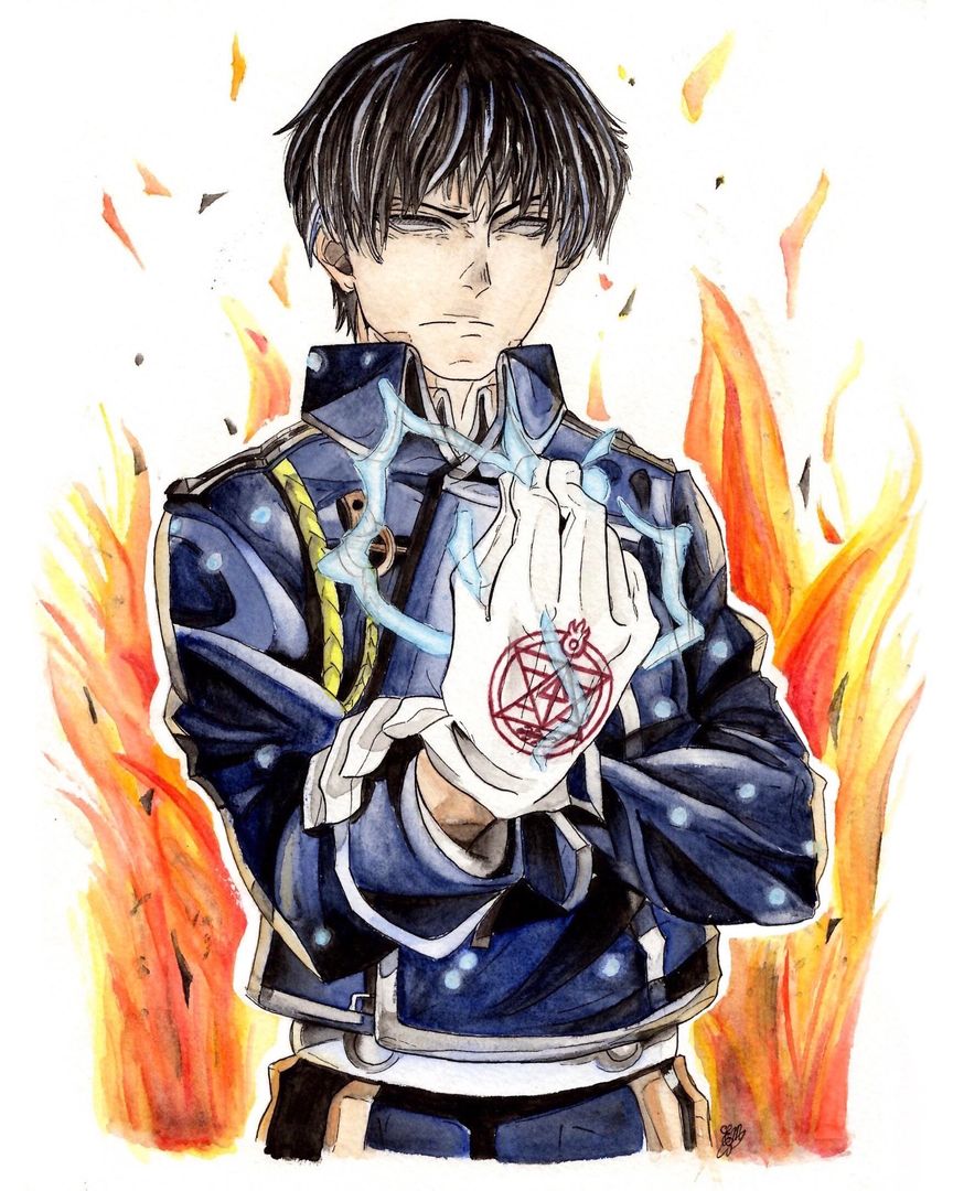 The final result of my Roy watercolor drawing...🔥
