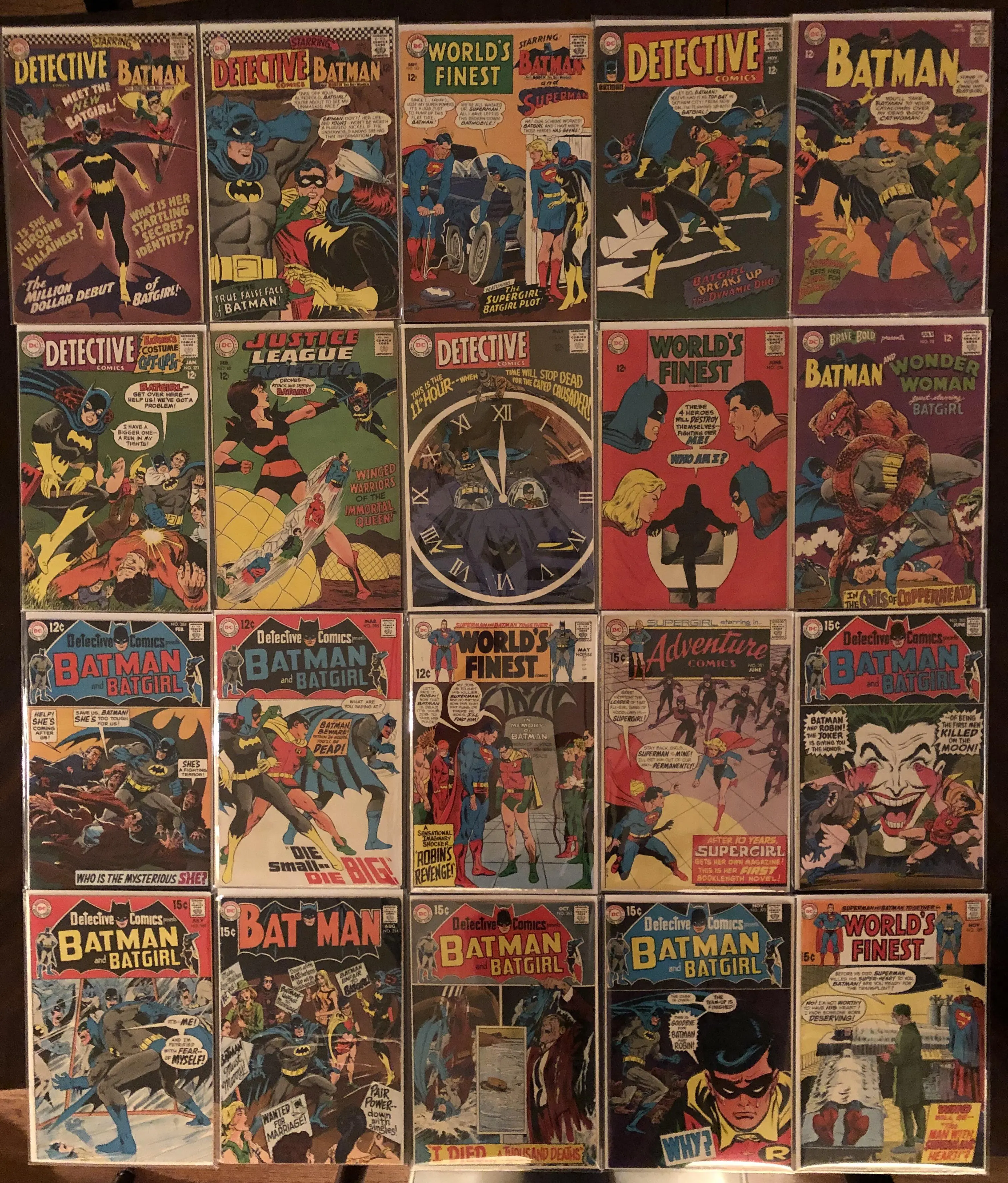 The first 20 appearances of Barbara Gordon as Batgirl, from my collection