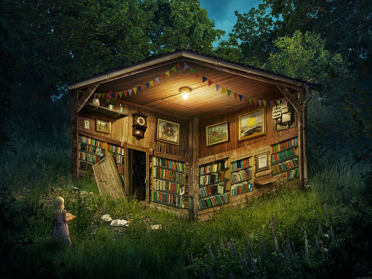 The Forest Library by Erik Johansson