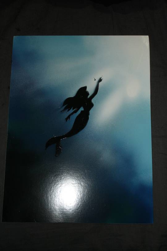 the little mermaid spray paint art