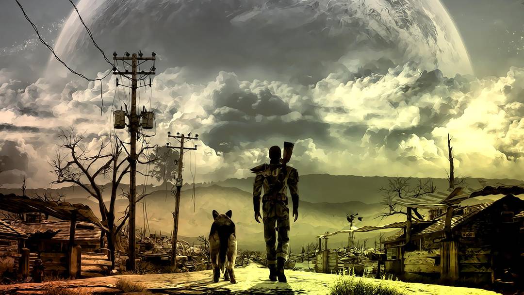 The Lone Wanderer and Dogmeat from Fallout 3 [1920x1080]